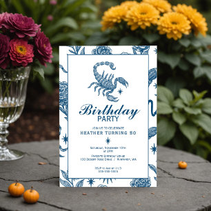Skorpion Geburtstag Elegantes Toile Skorpione Himm Einladung