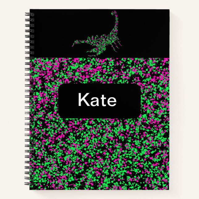 Skorpion-geplatzierte Farbe Notizbuch (Vorderseite)