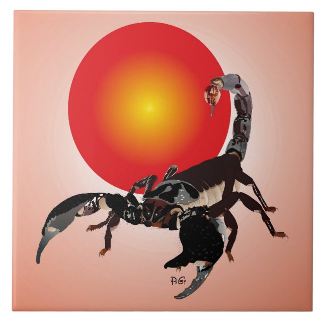 Skorpion Keramik Fotofliese Fliese (Vorderseite)