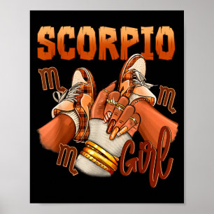 Skorpion Mädchen Geburtstag Melanin Schwarze Frau Poster