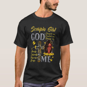 Skorpion Mädchen Gott segnet mich Schwarze Mädchen T-Shirt