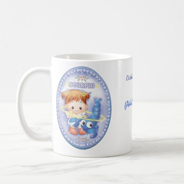 Skorpion - personalisierte Tierkreis-Tasse Kaffeetasse (Links)