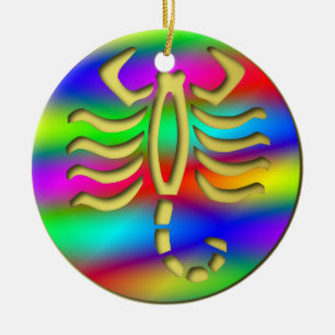 Skorpion Regenbogen Skorpion Geburtstag Weihnachts Keramik Ornament