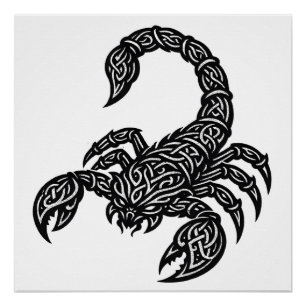 Skorpion Skorpion-Siegel — Mythische Zodiac-Tinte Poster
