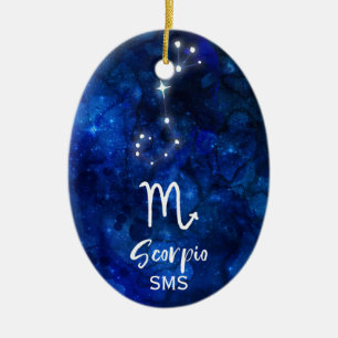 Skorpion-Sternbild Blaue Galaxie Monogramm Keramik Ornament