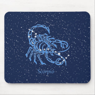Skorpion-Sternbild und Tierkreiszeichen mit Sterne Mousepad