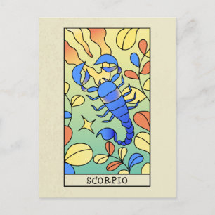 Skorpion-Sternzeichen Abstract Art Vintage Postkarte