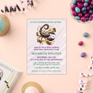 Skorpion Sternzeichen Baby Shower Lavendel und Grü Acryleinladungen
