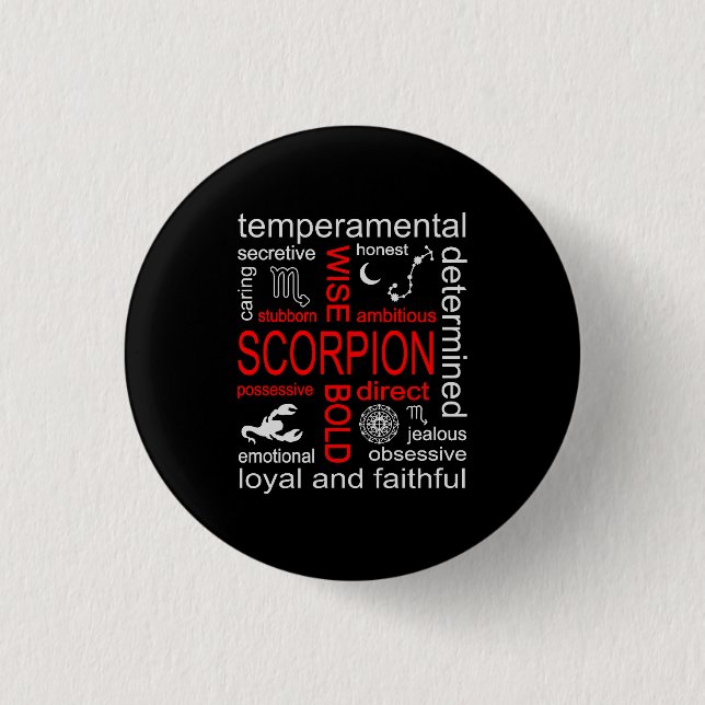 Skorpion-Sternzeichen Button (Vorderseite)