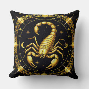 Skorpion-Sternzeichen-Design mit goldenem Skorpion Kissen