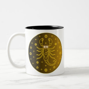Skorpion-Sternzeichen-Emblem Minimales Himmelssy Zweifarbige Tasse