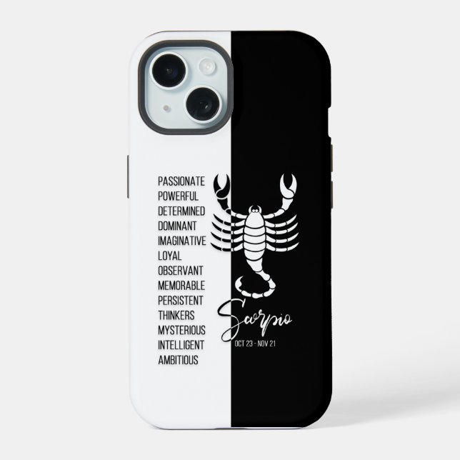 Skorpion-Sternzeichen iPhone 15 Hülle (Rückseite)
