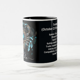 Skorpion-Sternzeichen-Kunst für 23. Oktober–21. No Tasse