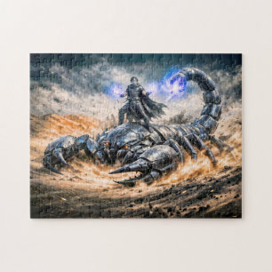 Skorpion Sternzeichen mit Krieger und riesiger mec