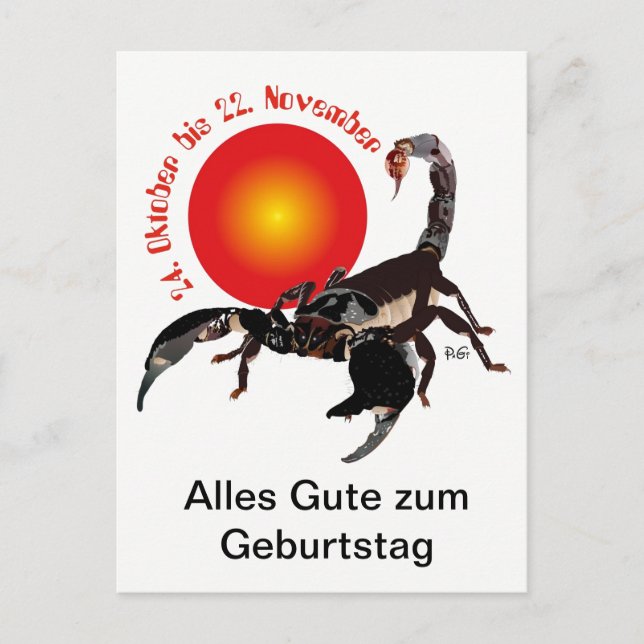 Skorpion Sternzeichen Postkarte (Vorderseite)