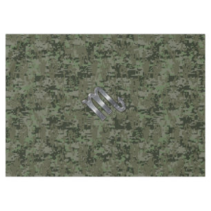Skorpion-Sternzeichen-Symbol Olivgrün Digital Camo Tischdecke