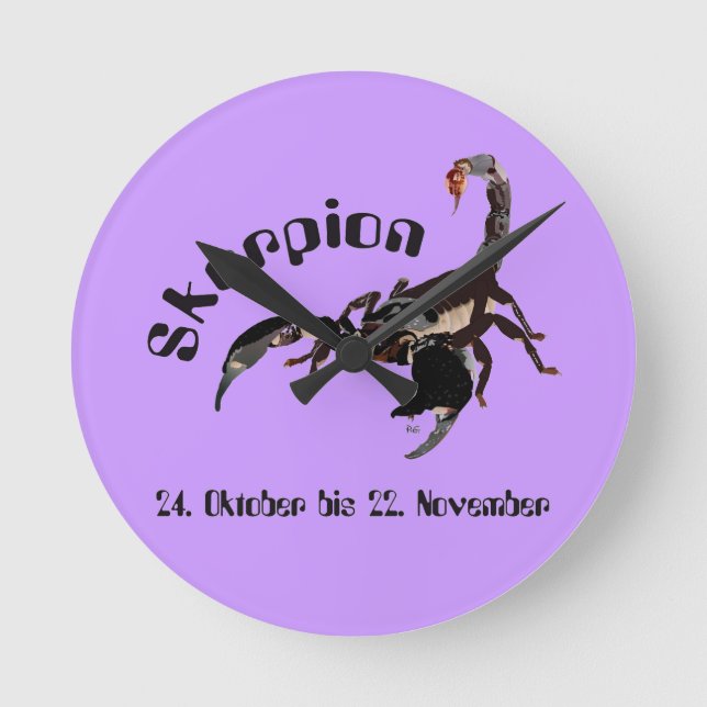 Skorpion - Sternzeichen Uhr (Vorderseite)