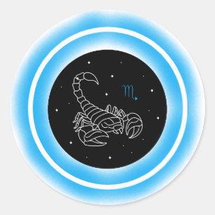 Skorpion-Symbol – Minimales Astrologie-Emblem Runder Aufkleber