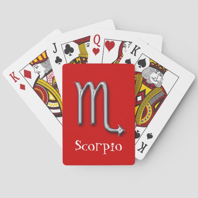 Skorpion Tierkreis-Rot-Imitat Metall Spielkarten (Rückseite)