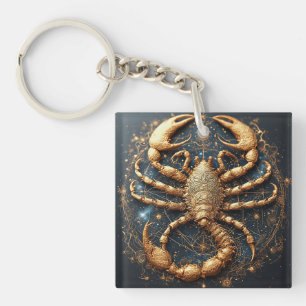 Skorpion über einem detaillierten goldenen astrale schlüsselanhänger