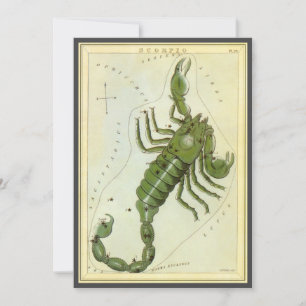 Skorpion, Vintage-Sternbild Urania's Spiegel Einladung