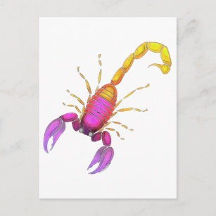 Skorpion Watercolor Postkarte