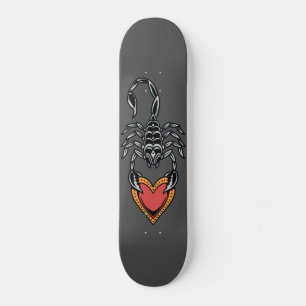 Skorpion Zodiac Sign Heart Liebe Dunkelgrau Elegan Skateboard