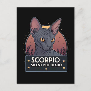 Skorpion-Zodiac-Sphynx-Katze Stille Tödliche Kunst Postkarte
