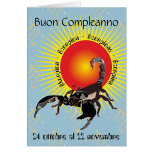 Skorpione 24 ottobre al 22 nov. Biglietti d'auguri