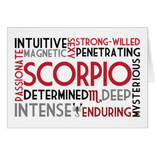 Skorpions-Astrologie-Wort-Collagen-Karte