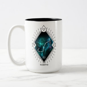 Skorpions-Konstellation u. Tierkreis-Symbol Zweifarbige Tasse