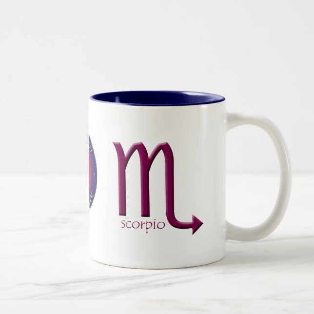 Skorpions-Tierkreis-Symbol-Tasse Zweifarbige Tasse (Rechts)