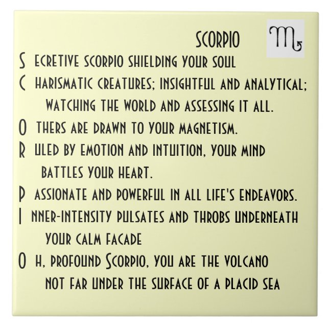 Skorpionsgedicht Fliese (Vorderseite)