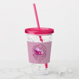Skribbles: Wort-Kaffee-Glück (Rosa) Acryltrinkbecher
