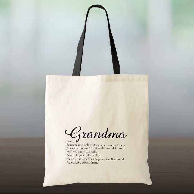 Skript Beste je Oma, Großmutter Definition Tragetasche (Script Best Ever Grandma Grandmother Definition Tote Bag)