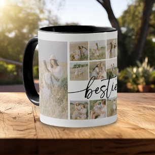 Skript-Bestenfreundinnen-Fotocollage personalisier Tasse