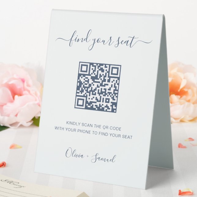 Skript Bitte suchen Sie Ihre Siteübersicht QR Code Tischaufsteller (In Situ (Hochzeit))