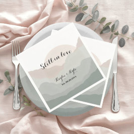 Skript Boho Aquarell Berg Jubiläum Serviette