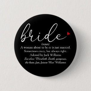 Skript Braut Definition, Brautparty, Hochzeit Button