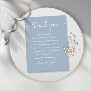 Skript Danke Dusty Blue Hochzeit Platzkarte Postkarte