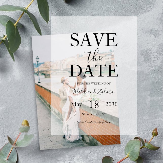 Skript Elegante Hochzeit Save The Date (Script Elegant Wedding Save The Date Vellum Invitations)