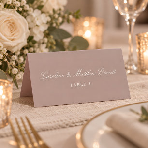 Skript Eleganter Benutzerdefinierter Name Mauve Pl Tischnummer