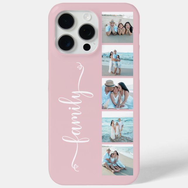 Skript Familienfoto Blush Rosa Case-Mate iPhone Hülle (Rückseite)