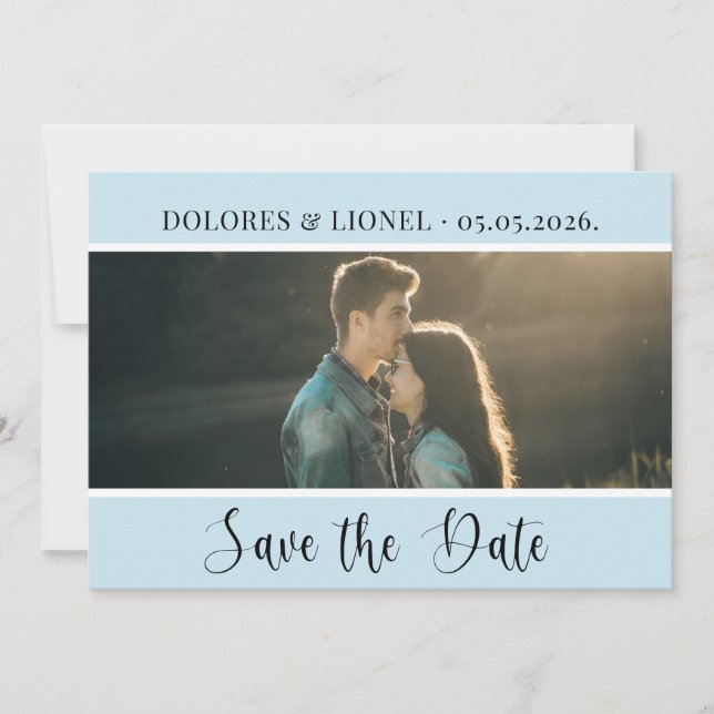 Skript-Foto Minimalistisch Save the Date Einladung (Vorderseite)