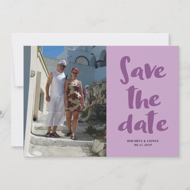 Skript-Foto Minimalistisch Save the Date Einladung (Vorderseite)