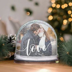 Skript-Foto-Snow-Globe mit Initialen für benutzerd Schneekugeln