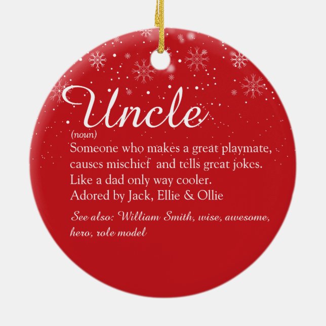 Skript für das Foto Favorite Uncle Definition Keramik Ornament (Hinten)