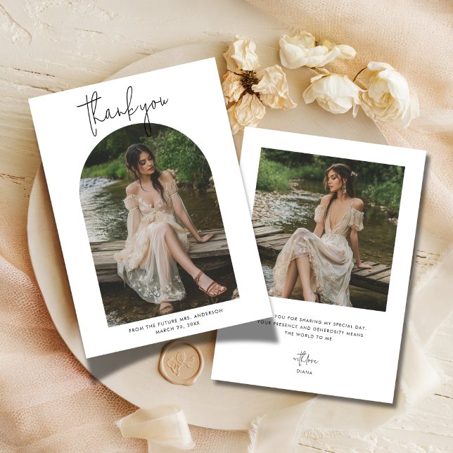 Skript für das Hochzeitstich-Brautparty-Foto Dankeskarte (Von Creator hochgeladen)