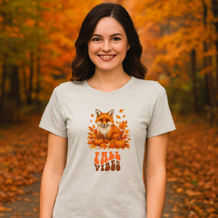 Skript für Herbstfox-Illustration und Fall-Vibes Tri-Blend Shirt