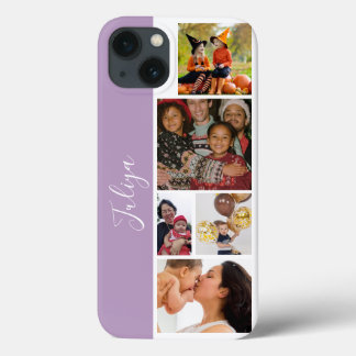 Skript für lila und weiße 5-Foto-Collage Case-Mate iPhone Hülle